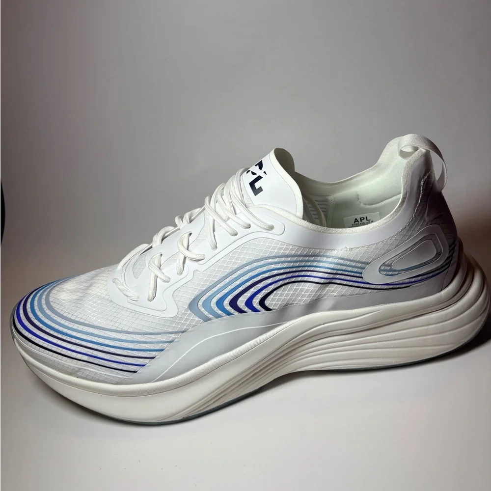Brand New 🔥🔥🔥🔥APL Luxury Running Men’s White and Blue Men's Shoe size 13 - Picture 11 of 14